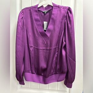 Express, silky purple shirt